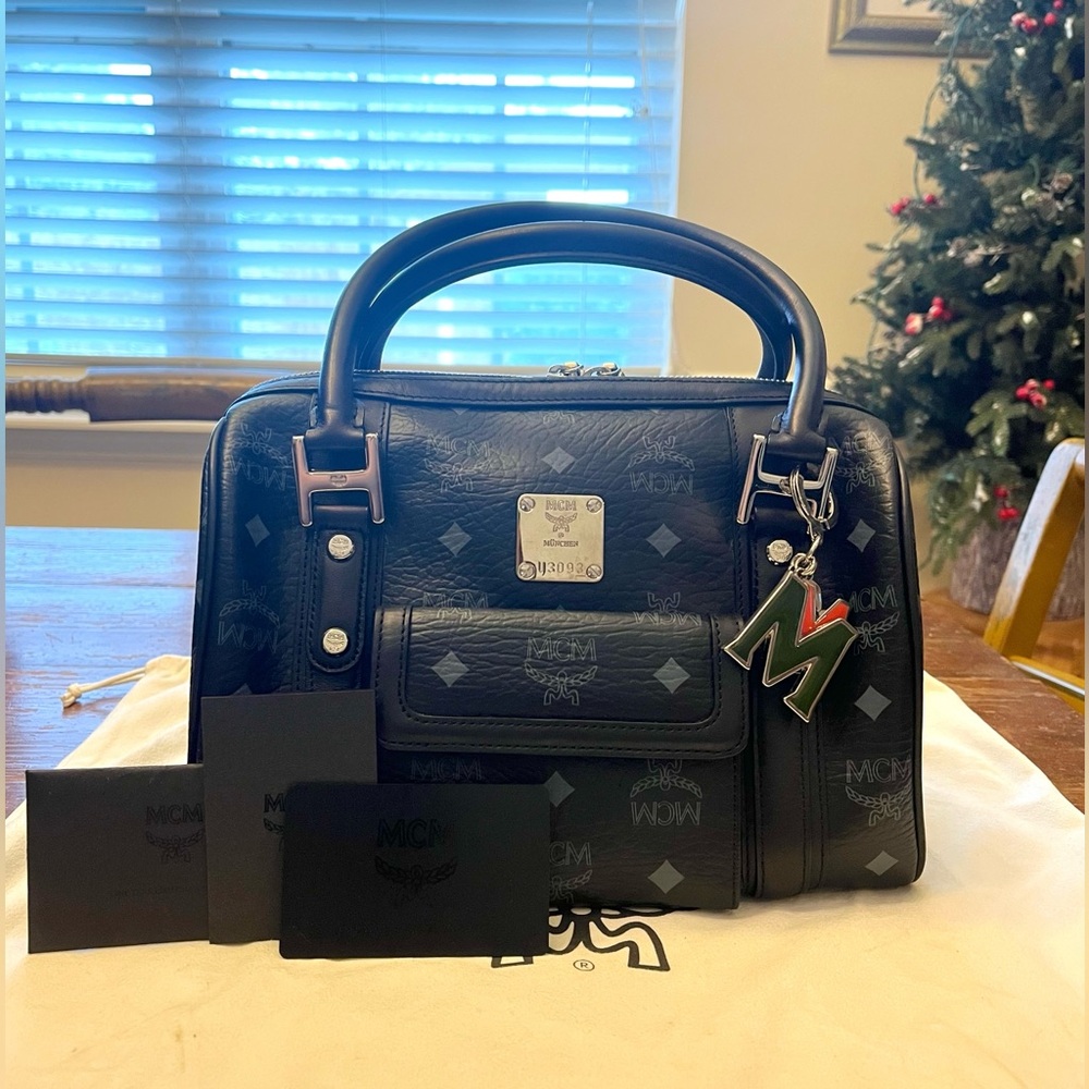 EUC Authentic MCM Visetos Boston Bag